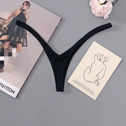 Innovative Deep V Look Thong Panties Equipped with A Sophisticated Cotton Women Briefs Comfortable Breathable Low Waist Bikini