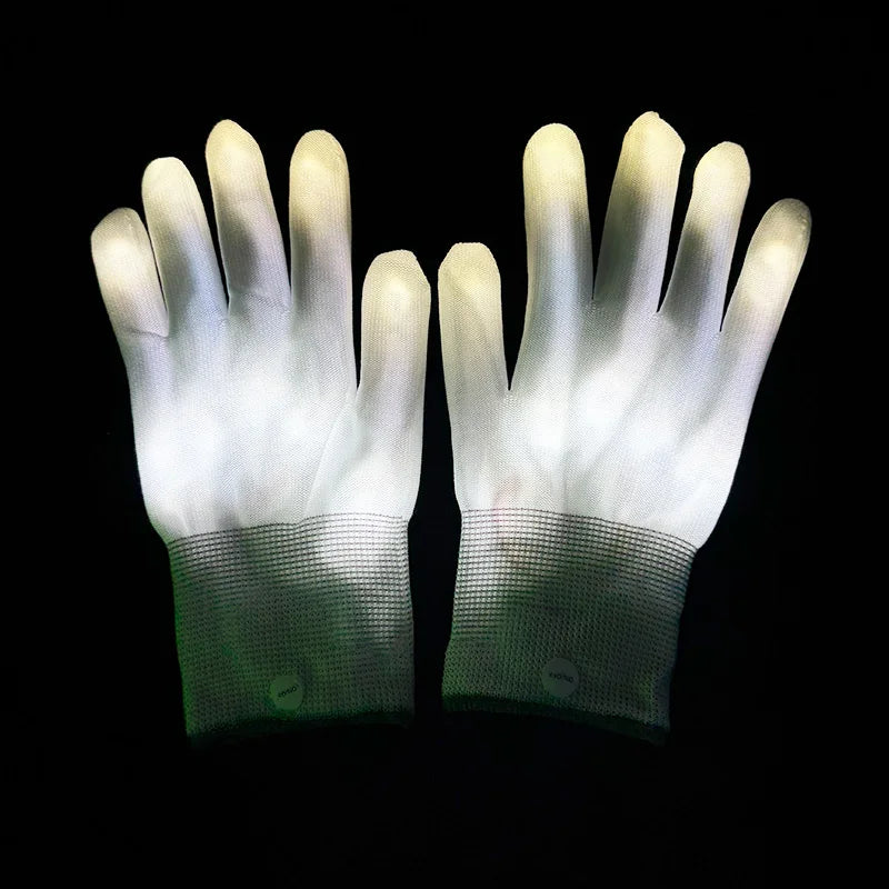 Wireless LED Neon Purge Mask & Fiber Optic Gloves, Scary Glow In Dark Mask for Halloween Carnival Cosplay Bar Birthday Party