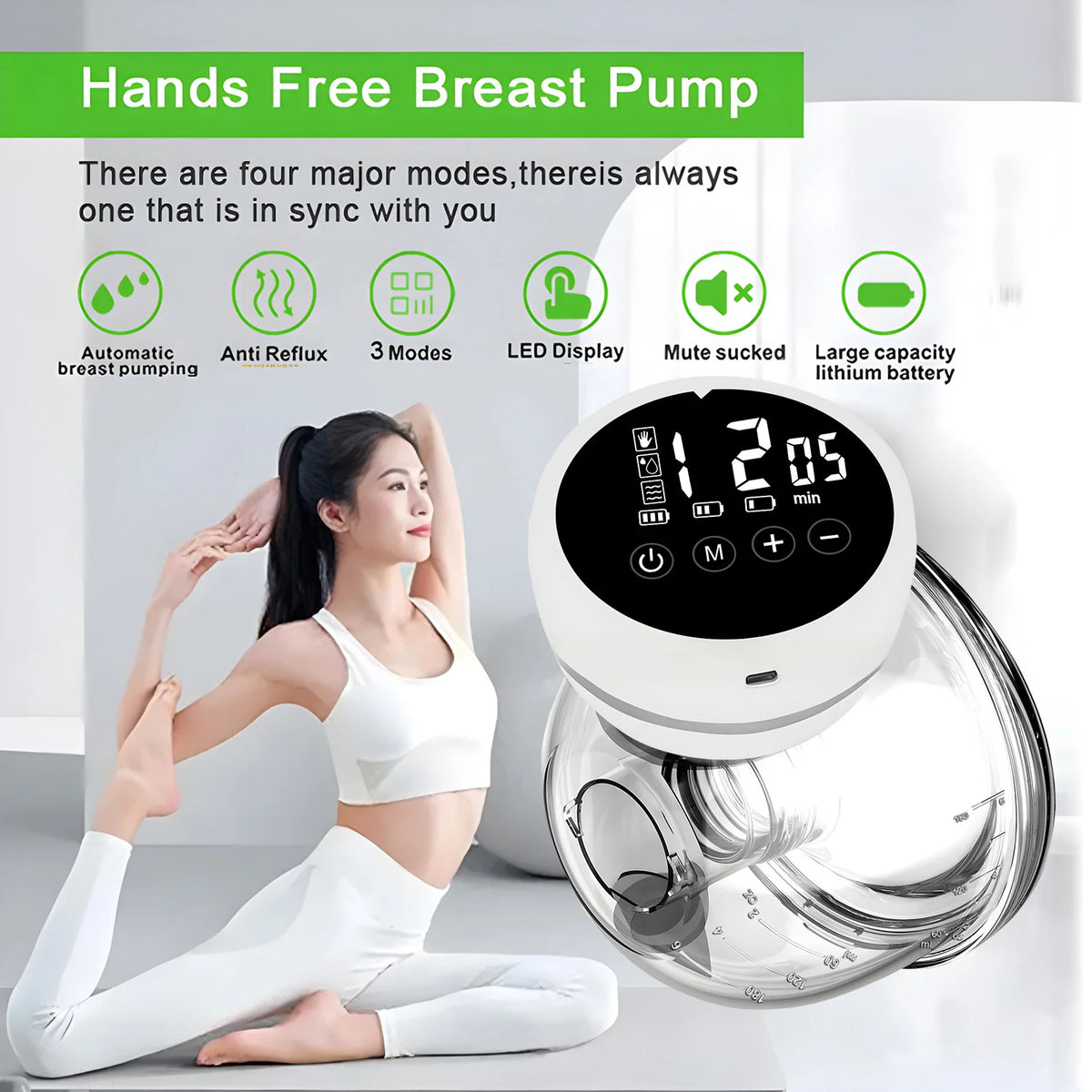 1PCS New Wearable Electric Breast Pumps Portable Hands Free Breast Pump Silent Comfort Breast Milk Extractor Collector