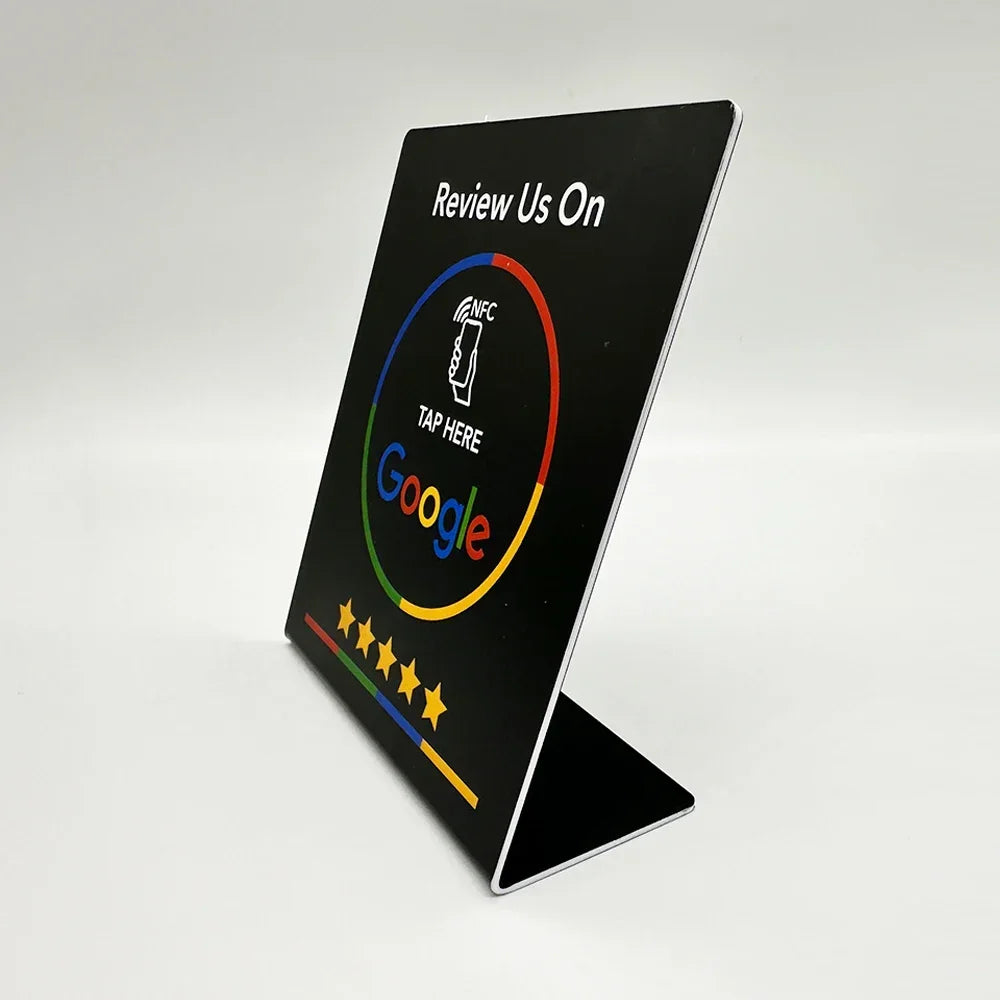 Google Review NFC Stand Display Table Display NFC Tap Card Stand Reivew us on Google 13.56MHz NT/AG215 504bytes NFC Stand