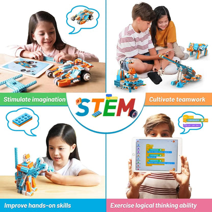 Apitor Robot S 10-in-1 Coding Robot Kit APP/Remote Control Programmable Building Blocks STEM Educational Toy Gift for Kids 8-12