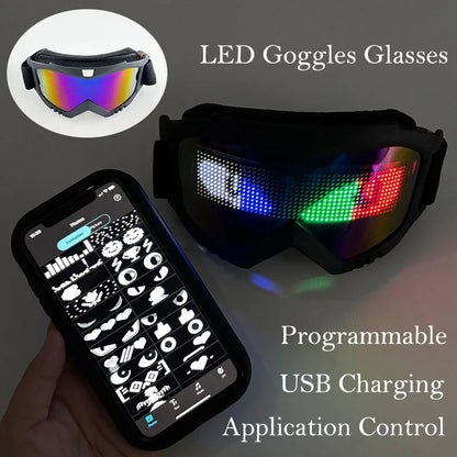 1set Luminous Glowing Glasses and Gloves Remote Control LED Glasses&Gloves Carnival Party Performance Props Festival Supplies