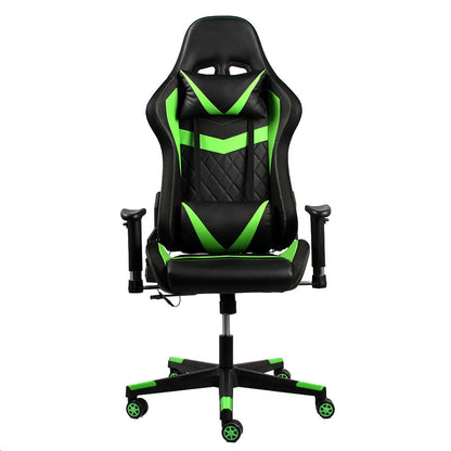 Ergonomic Gaming Chair With Massage Function and Rgb Lights Adjustable Height Recliner With Footrest Headrest for Gamers