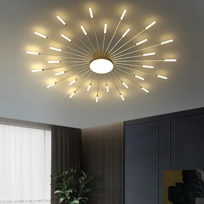Modern Minimalist Stylish LED Ceiling Chandelier Lamps Design Art Suspension Pendant Lights Home Decor Items Living Room Bedroom