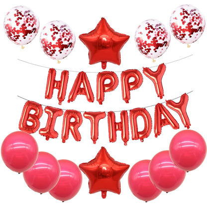 16inch Happy Birthday Decoration Balloons Pink Blue Letter Foil Ballons Set Birthday Party Decor Air Globos Balony Anniversaire