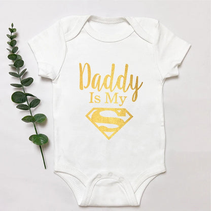 Baby Romper Newborn Baby Boys Girls Clothes Gold Daddy Is My Hero