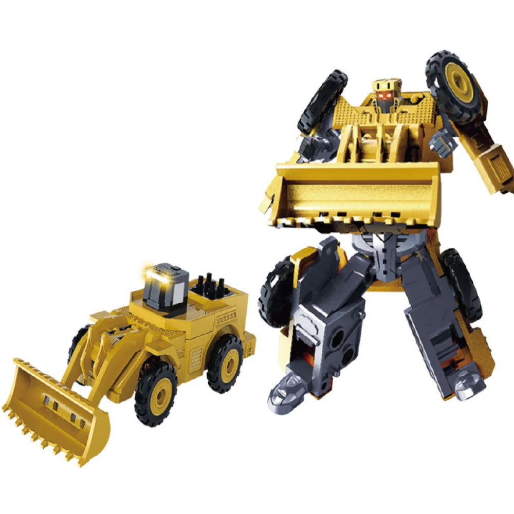 BKK Alloy Deformation Robot Train Engineering Vehicle Dinosaur Green Leather Train Toy