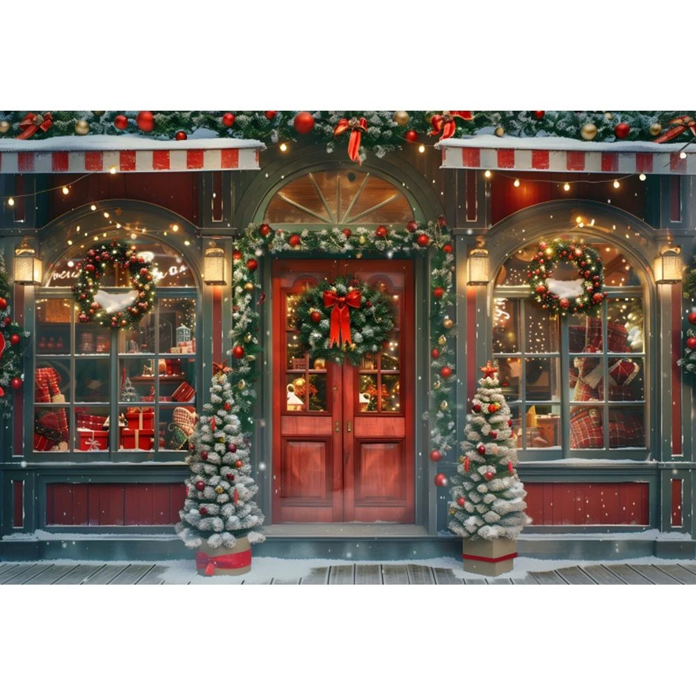 Christmas Candy Toy Store Christmas Tree Gift Theme Banner Background, Birthday Party Decoration Photography Background Cloth