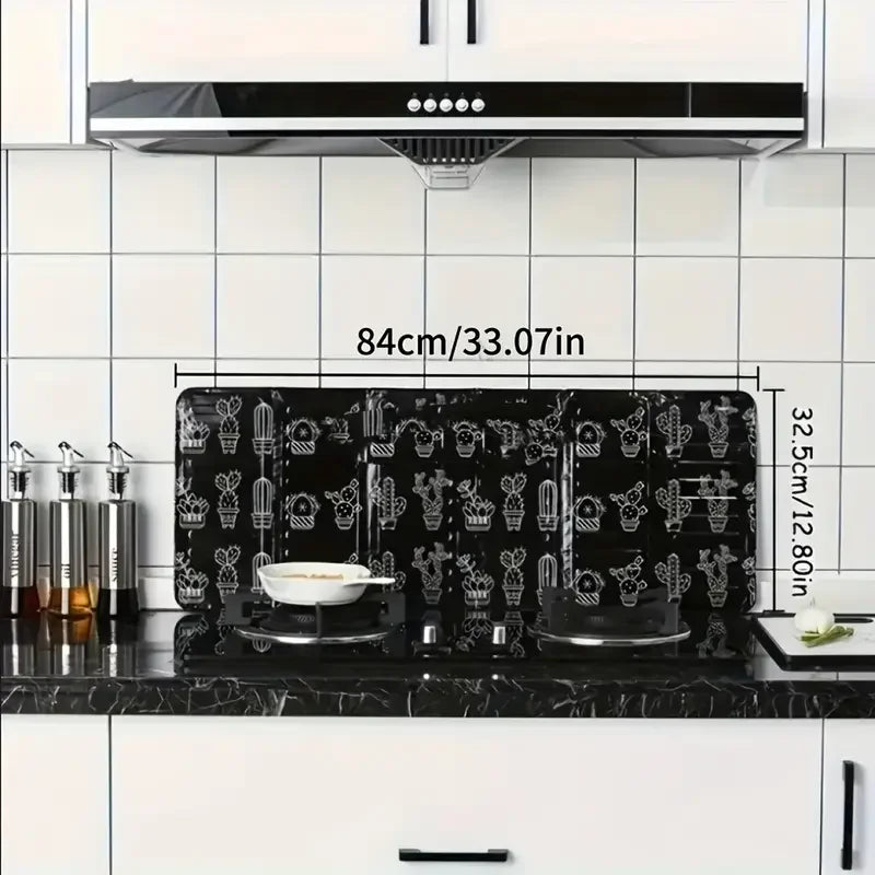 1/2pc Kitchen Splash Guard Domestic Hob Splash Guard For Frying Cooking Splash-Proof And Heat-Resistant Shield