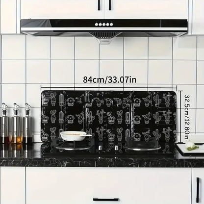 1/2pc Kitchen Splash Guard Domestic Hob Splash Guard For Frying Cooking Splash-Proof And Heat-Resistant Shield