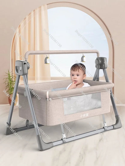 Custom Multi-function Electric Baby Rocking Cradle Bed Easy Foldable Baby Bassinet with Music Mosquito Net Electronic Baby Swing