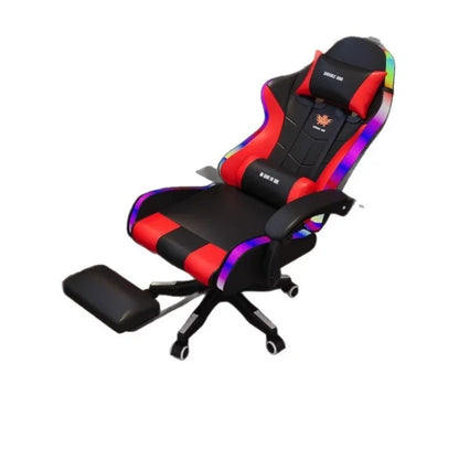 Gaming Chair Ergonomic LED Light Recliner Computer Office Chair Adjustable Lumbar Headrest Armrest Home Bedroom Gamer Chair