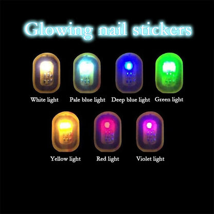 5/1pcs NFC Nail Stickers LED Light Source Nail Art Tips Lighting for Mobile Phone Nail Lamp Glow in The Dark Manicure Decor