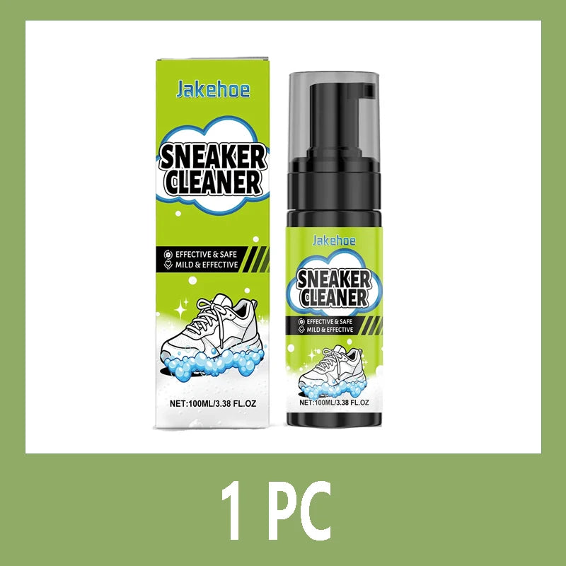 White Shoe Cleaner Sneaker Cleaning Kit Foam Cleaner Shoe Whitener Stain Remover Waterless Yellowing Remover 100ml Deep Clean