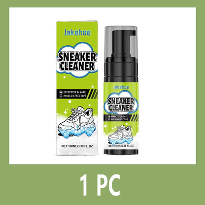White Shoe Cleaner Sneaker Cleaning Kit Foam Cleaner Shoe Whitener Stain Remover Waterless Yellowing Remover 100ml Deep Clean