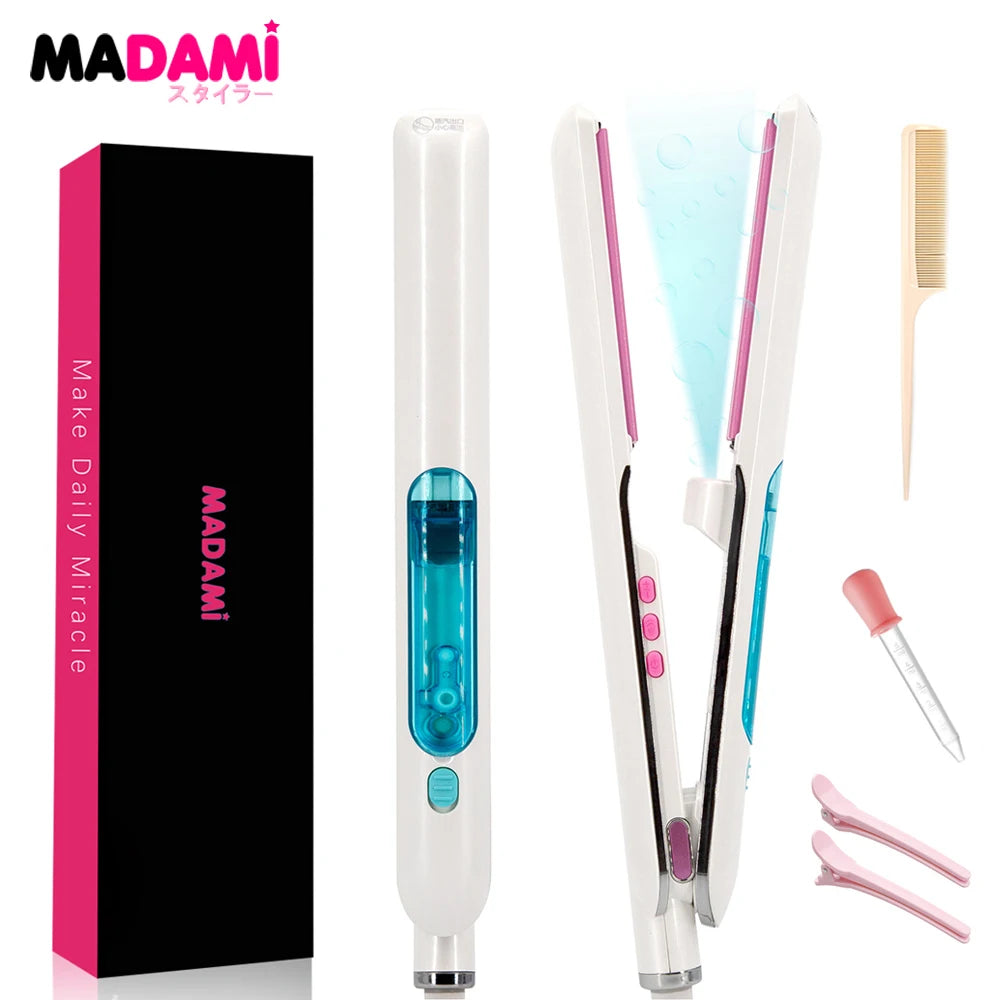 Steam Hair Straightener Professional Ceramic Coating Plate Vapor Hair Flat Iron 230℃ Straightening Iron 1 Inch