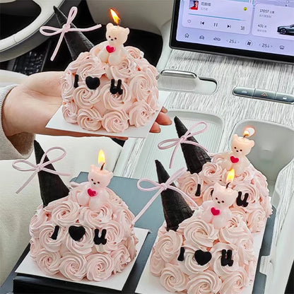 Hot Sale 5PCS Love Little Bear Happy Birthday Cake Candle Children's Tie Letter Bear Party Cartoon Cake Decoration