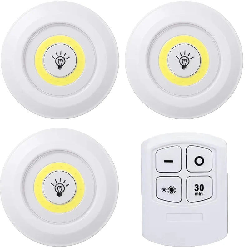 Dimmable LED Under Cabinet Light with Remote Control Battery Operated LED Closets Lights Wardrobe Bathroom Lighting Night Light