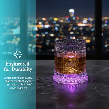 Vintage Glass 360 ° Rotating Glass Cup With Base Creative Glowing Rotation Glass Light Luxury Glass Brandy Wine Cup Glassware