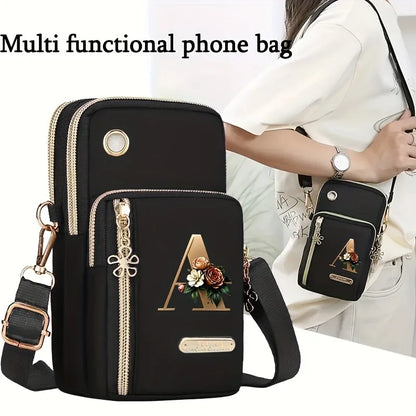 Huaben Letter Z Printed Fashion Casual Messenger Bag Change New Nylon Cloth New Mobile Phone Bag Women's Bag
