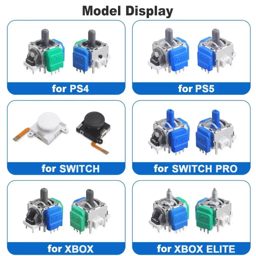 Anti-Drift TMR Electromagnetic Joystick High Precision Durable ThumbStick 3D Analog for PS5/PS4/Xbox/Switch Pro