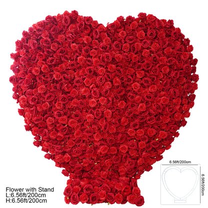 Angela Flower Red Rose Creative Love Heart Floral Wall Cloth Base Flower Arrangement Wedding Backdrop Frame Proposal Decor A7699