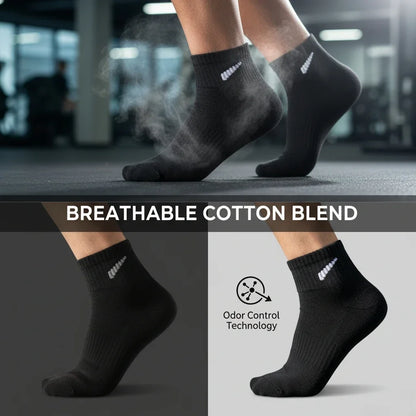 10-Pair Black Sock Pack - Extra-Soft, Comfortable Casual-Style Socks Crafted From Premium Breathable Cotton, Perfect For Everyd