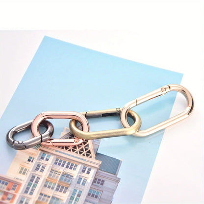 5pcs Metal Oval O Ring Spring Clasp Openable Round Carabiner Keychain Clips Hook Dog Chain DIY Jewelry Buckle
