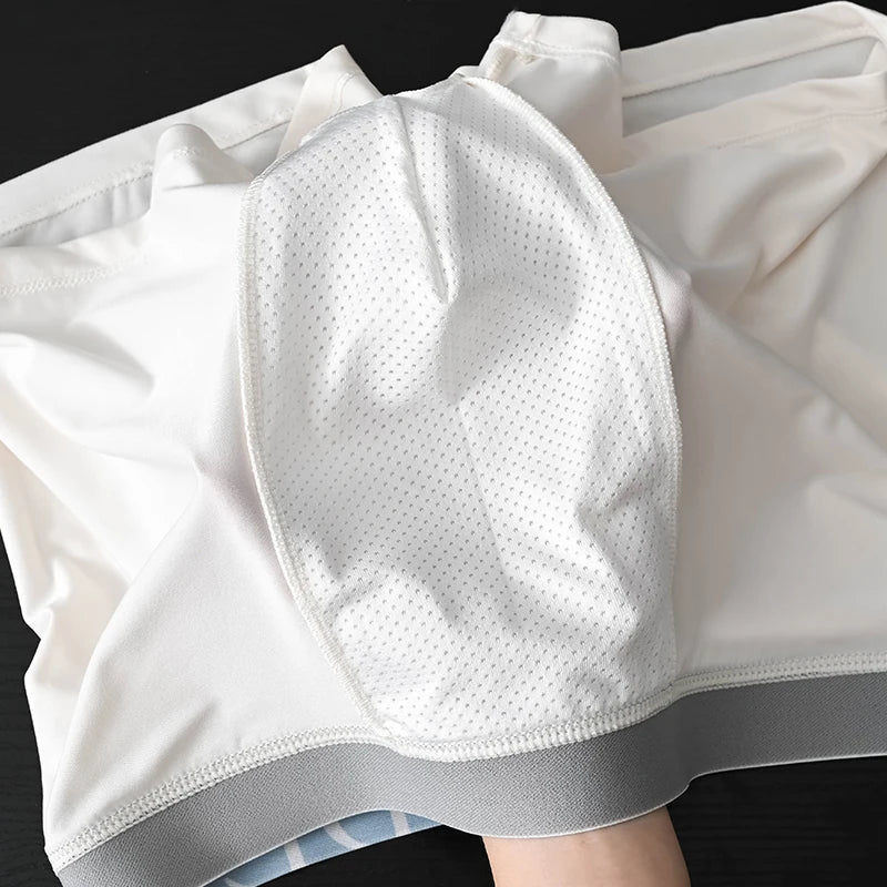 4-Pack of Men's Long Boxer Briefs, Stylish Men's Underwear, Soft and Youthful Underwear, Men's Shorts, Breathable, Comfortable, Quick-Drying, Stretchy Boxer Briefs, Men's Boxer Briefs, Sizes: S, M, L, Xl, XXL