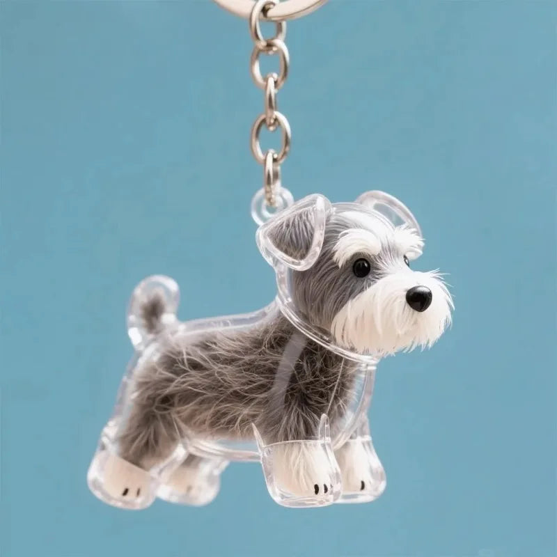 Animal Zinc Alloy 3D Pet Keychain Charm | DIY Dog Hair Storage Pendant | Bag & Keyring Accessory