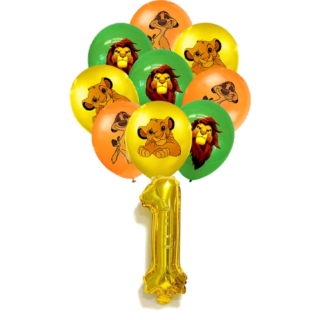 Lions Thme Boy Birthday Party Decorative Supplies Paper Cup Plates Napkin Caketopper Balloon For  Baby Shower Parties Decoration
