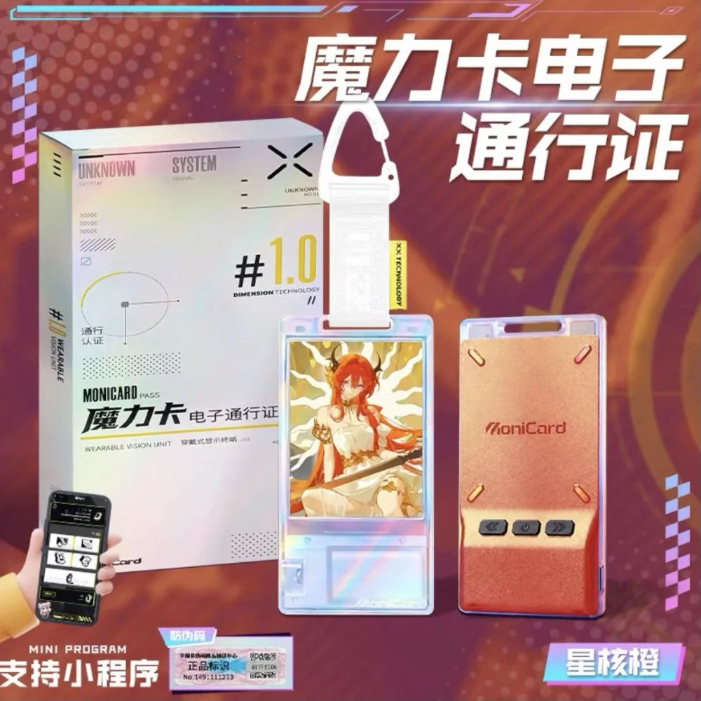 Monicard Magic Card Electronic Pass Badge NFC Bluetooth Smart Digital Badge Customizable GIF Screen Anime Trendy Pendant Gifts