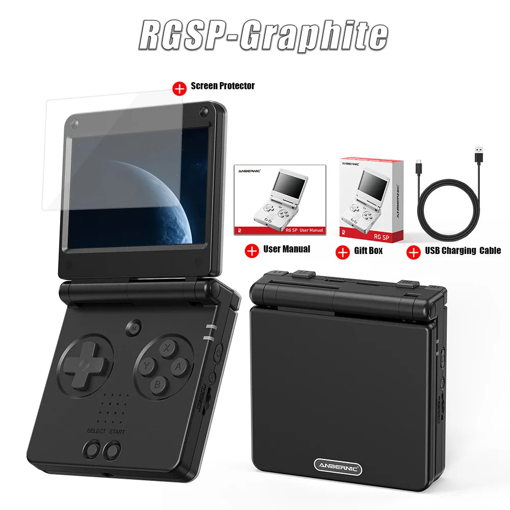 Anbernic RGSP 3.4'' IPS Screen Flip Handheld Console Linux System HDMI-compatible TV Output Clamshell Game Player 3300 mAh RG SP