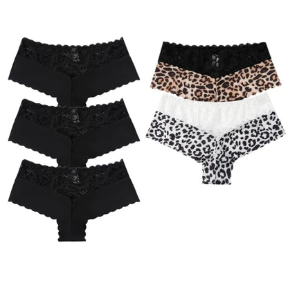 BZEL 5PCS/Set Women's Panties Sexy Lace Underwear Fashion Printing Woman Boxers Comfortable Lingerie Breathable Female Boyshorts