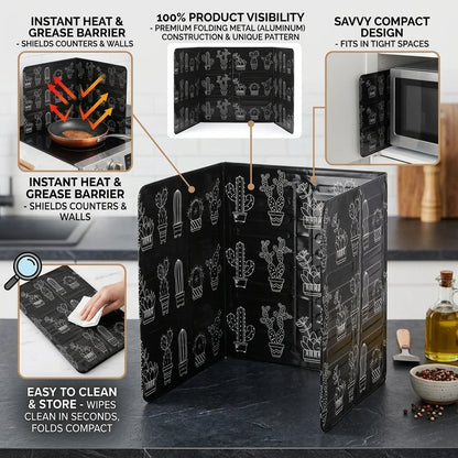 Anti-Splashing Stove Oil Baffle Plate Foldable Kitchen Oil Proof Shield Aluminum Foil Cooking Baffle Splash Guard Board Stove