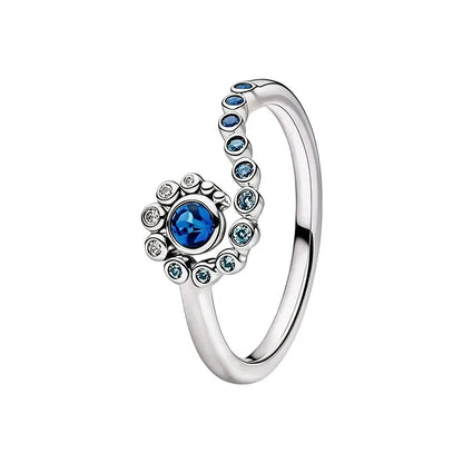 2026 Summer New 925 Silver Ocean Wave Ring Flower Love Women's Ring Fashion DIY Jewelry Gift