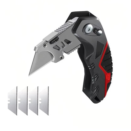 Heavy Duty Folding Utility Knife with Replaceable Blades – for Box, Cable, Cardboard Cutting