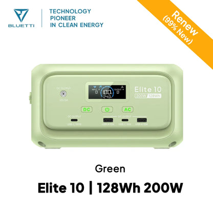 【Renew】BLUETTI Elite 10 128Wh 200W Mini Power Station LiFePO4 100W USB C Fast Charge Portable Solar Generator for Camping Travel