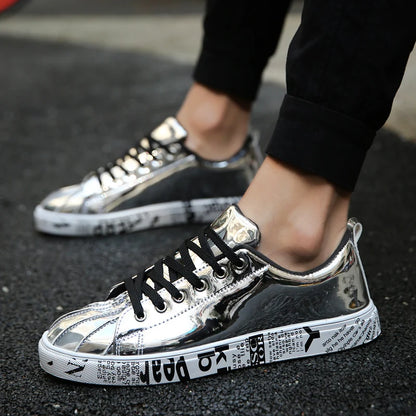 HotSale Gold Silver Sneakers Men Hip Hop Casual Unisex Shoes Tennis Luxury Running Shoes Clunky Sneakers Bigsize Streetwear Male