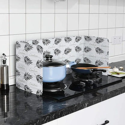 Kitchen Gas Stove Baffle Non Stick Aluminum Foil Splash Guard Adjustable Design Easy To Clean Protects Walls and Counters