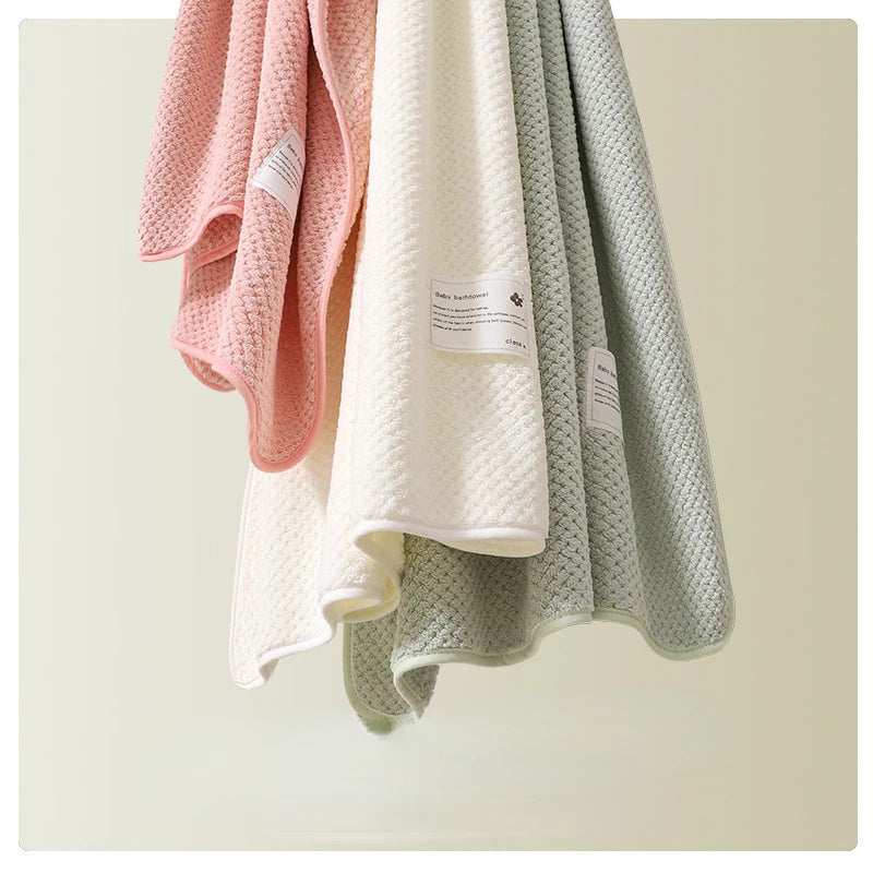 Soft Fleece Baby Bath Towel Newborn Baby Blanket Thick Absorbent Children's Bathing Beach Towels Infant Swaddle Wrap