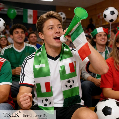 1set/5pcs Multi-ltem Party Favor Packs for Cheering Soccer - Whistle, Country Scarf, Thunder Sticks, Horn Flag, Flag to Support