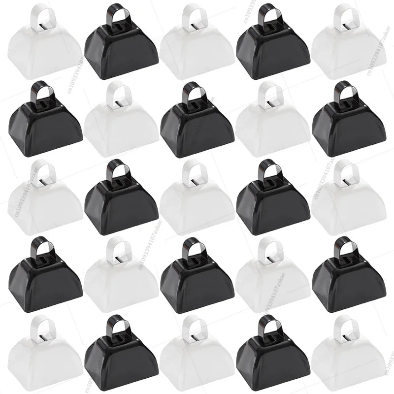 12-100 Pcs Metal Cowbells for Sporting Event 3 Inch Small Noise Makers Cow Bell for Football Event Wedding Party Favor for Guest