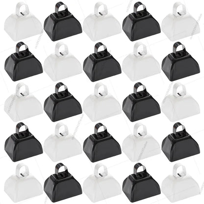 12-100 Pcs Metal Cowbells for Sporting Event 3 Inch Small Noise Makers Cow Bell for Football Event Wedding Party Favor for Guest