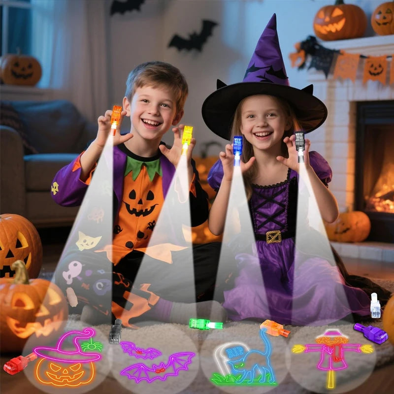 4/40PCS Halloween LED Finger Lights Neon Party Favors Glow in the Dark Rave Party Supplies Goodie Bag Stuffers Box Prizes