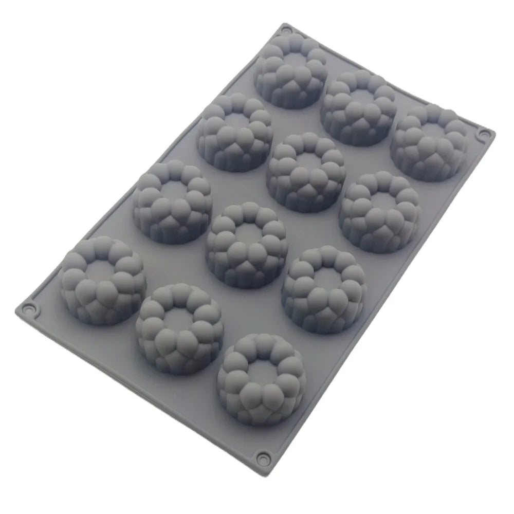 New Arrival 12 Hole Circular Bubble Shape Silicone Mousse Cake Mold DIY Flaky Clouds Shape Jelly Pudding Chocolate Baking Tools