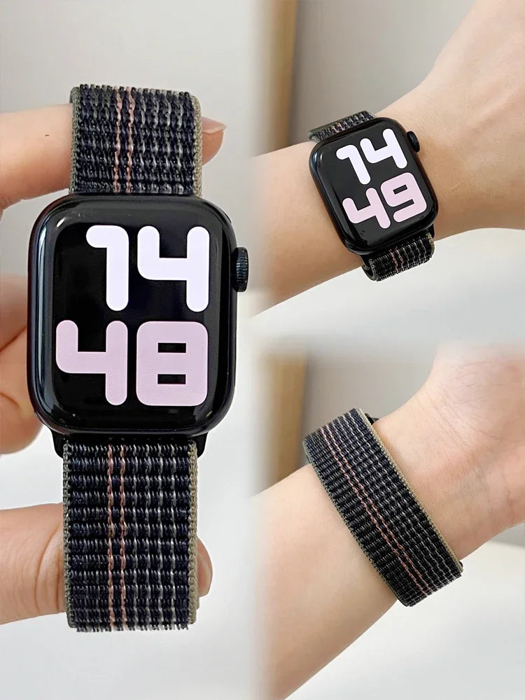 Nylon Loop for Apple Watch Band S11 46mm 40mm 44mm 45mm 42mm 41mm 49mm Smart Belt Bracelet for IWatch 11/10/9/8/7/6/SE/5/4 Strap