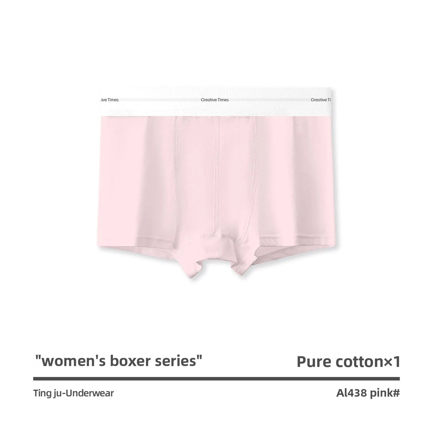 Women Cotton Boyshort Panties Letter Wide Waistband Mid Waist Breathable Soft Comfortable Ladies Underwear