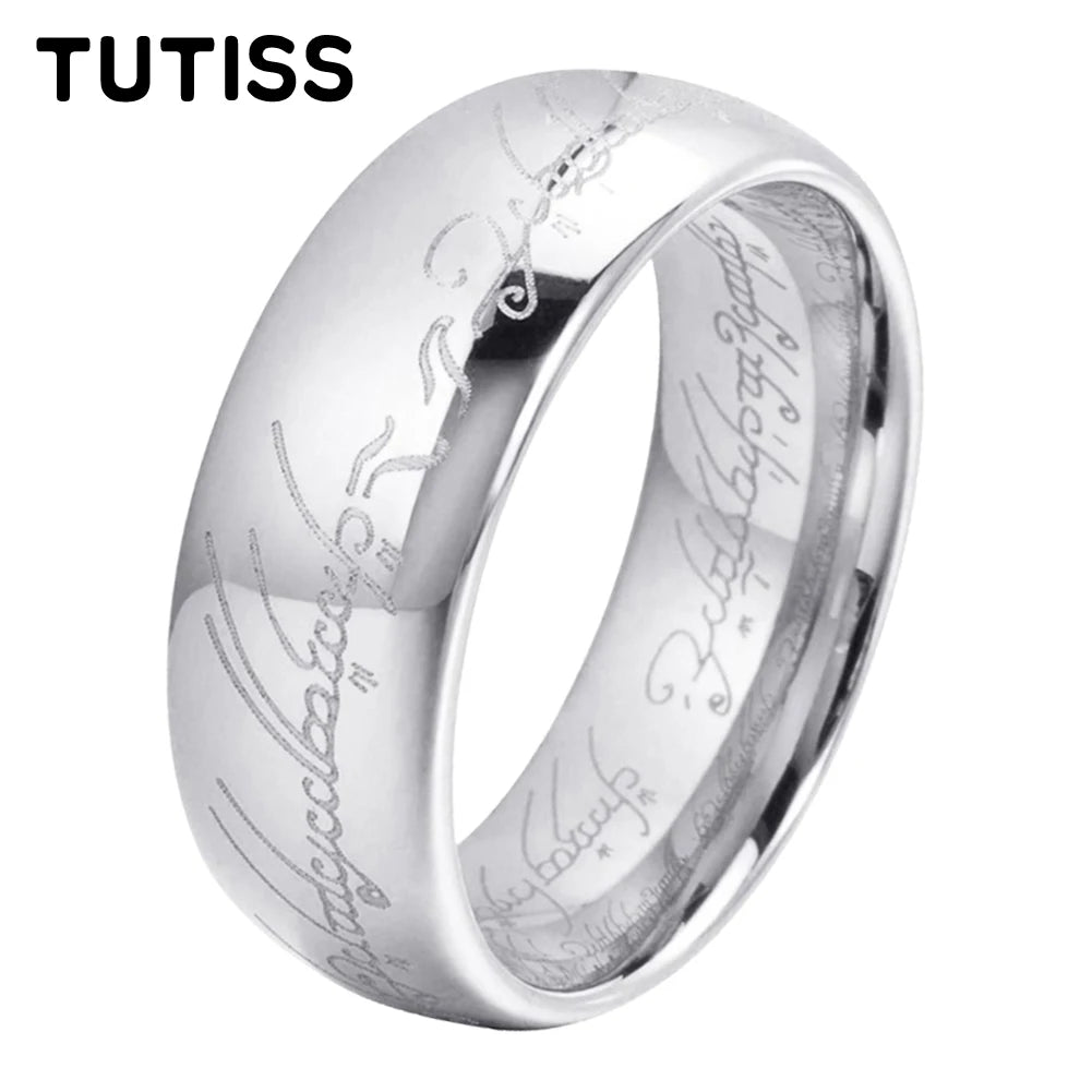 TUTISS 6/8mm Men Women Popular Engraving Ring Tungsten Wedding Band Domed Polished Stocks On Hand