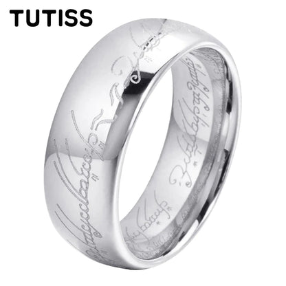 TUTISS 6/8mm Men Women Popular Engraving Ring Tungsten Wedding Band Domed Polished Stocks On Hand